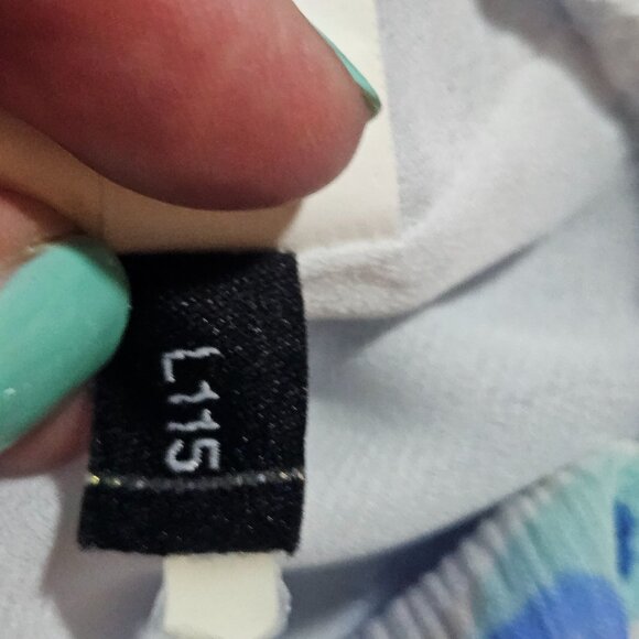 Kate Spade Blue White Sleeveless Layered Blouse Med Artsy Polka Dot Summer Top - Picture 13 of 15